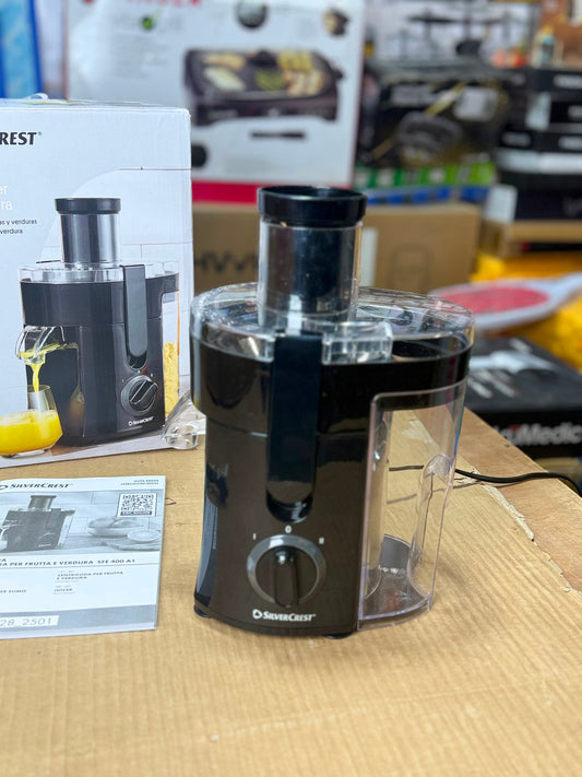 SilverCrest 400W Fruit & Vegetable Juicer SFE 400 A1 – Dual-Speed Centrifugal Extractor SFE 400 A1 SilverCrest Juicer | Stainless Steel Micro-Mesh Filter, Continuous Juicing