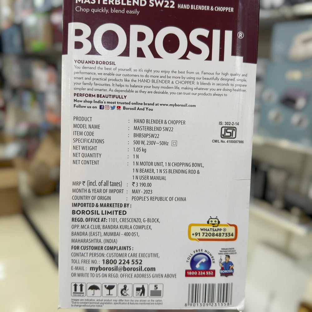 Borosil Blender & Chopper Set SW22