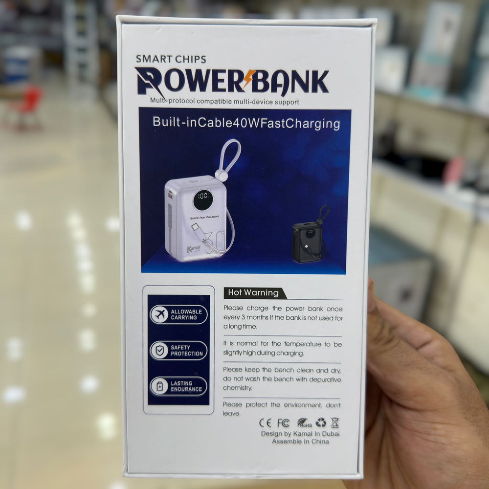 Kamal 30000mAh Built-in Cable Power Bank KPB035