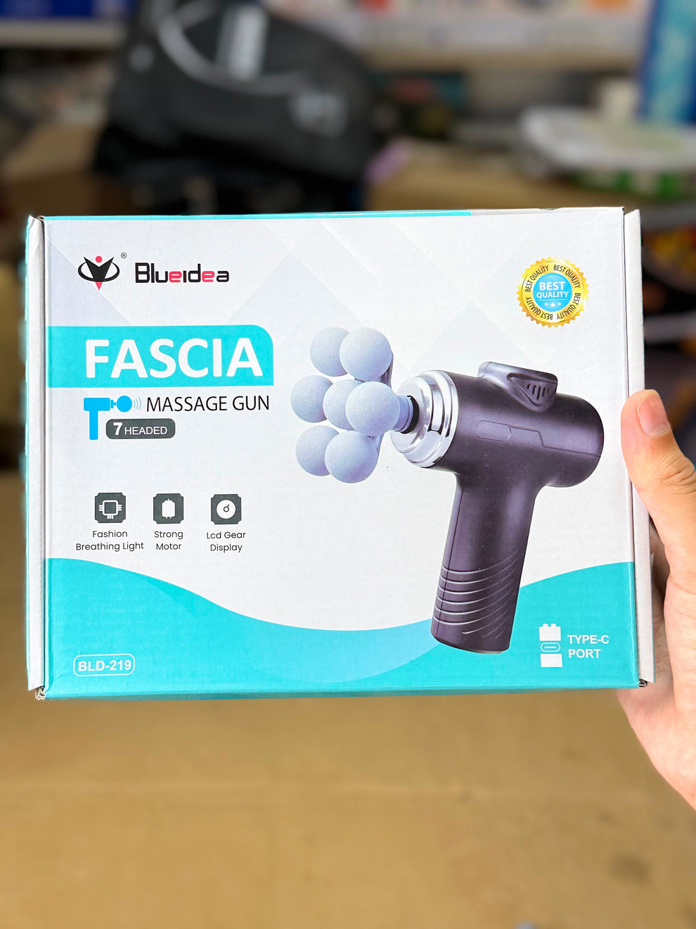 Blueidea 7-Headed Fascia Massage Gun – Professional Deep Tissue Muscle Massager
