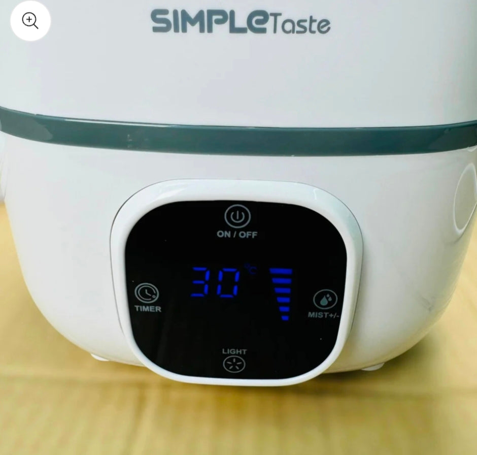 SimpleTaste 4L Ultrasonic Cool Humidifier Aroma Essential Oil Diffuser with LCD Display, 3 Mist Level Control, Timer Setting, and 7 Colors LED Light Whisper-Quiet, 171730CM