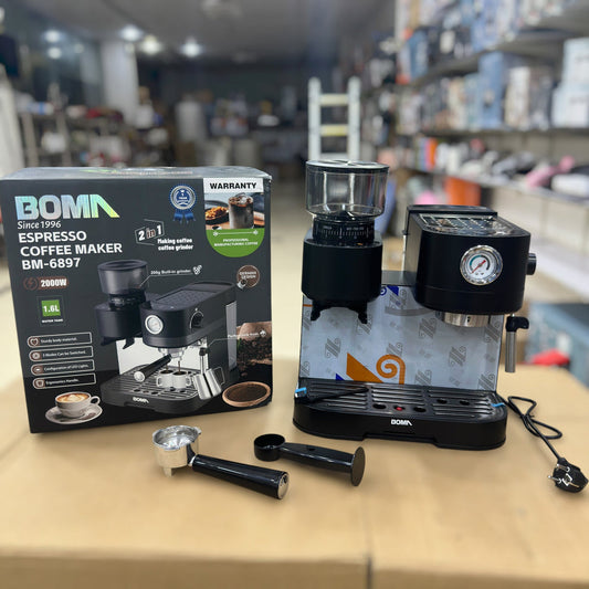 Boma 2 in 1 Espresso Coffee Machine with Grinder BM-6897