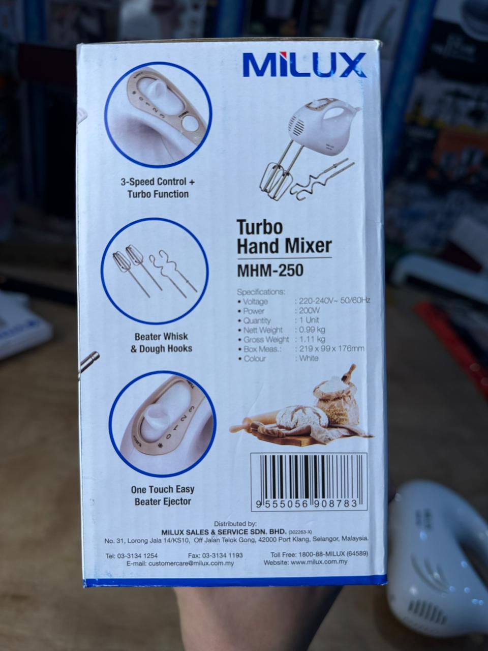 Milux turbo hand mixer MHM-250