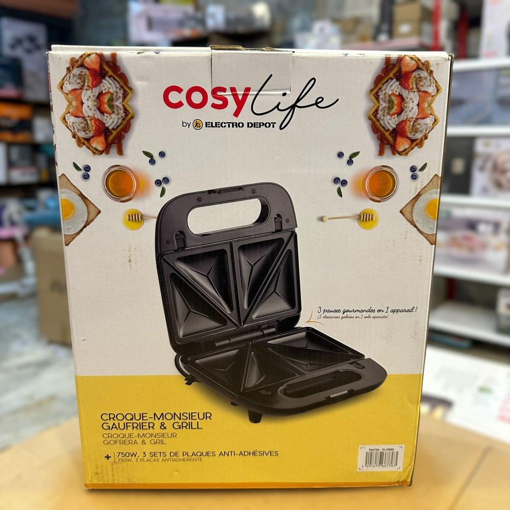 COSY Croque 3 in 1 Sandwich, Waffle & Grill Maker