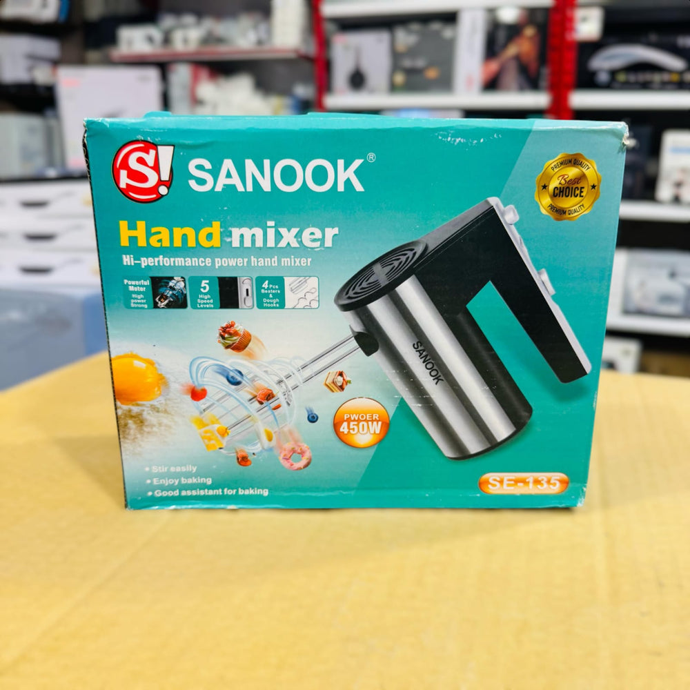 Sanook Hand Mixer SE-135 – 7 Speed Handheld Mixer with Stainless Steel Beaters