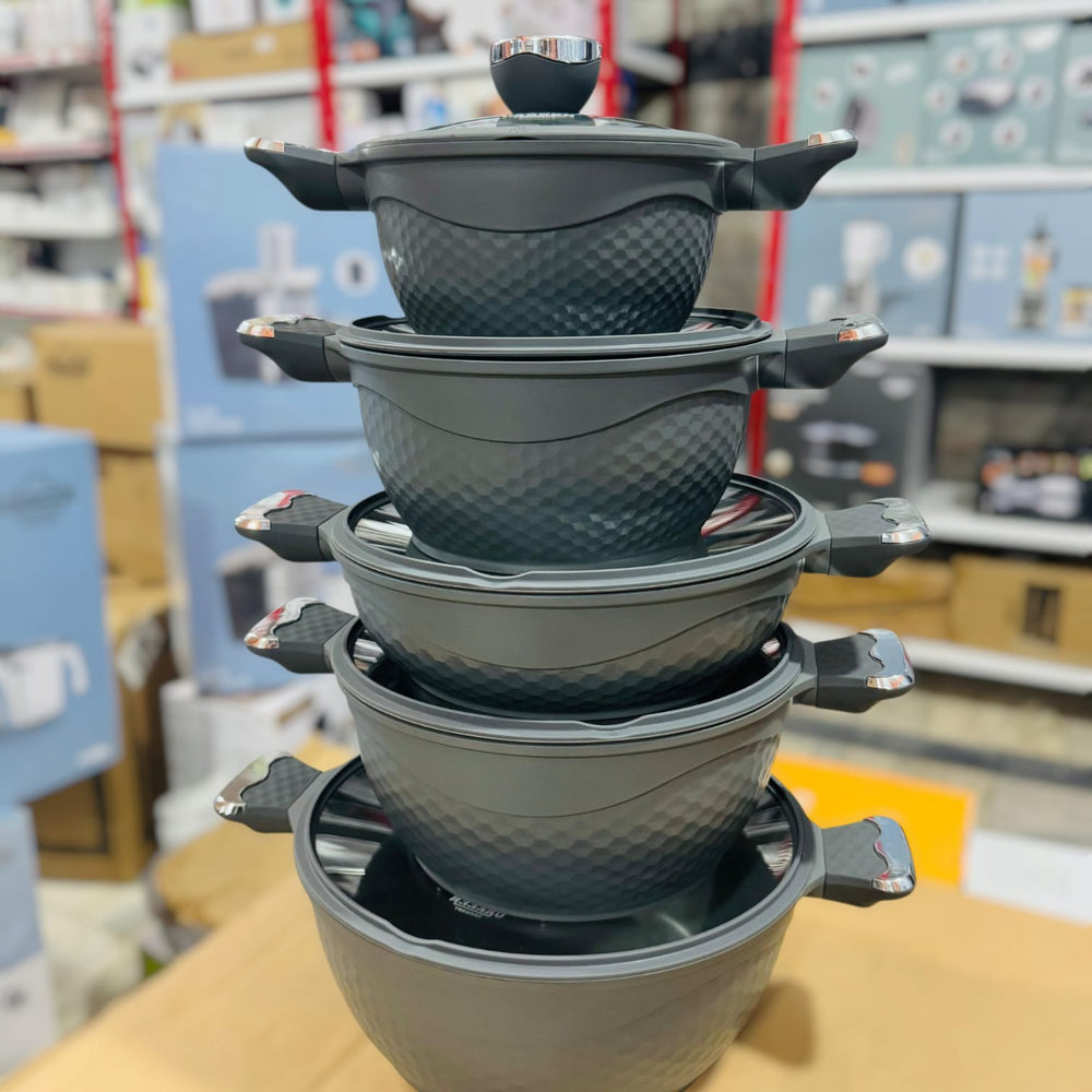 Uakeen Germany Induction Die-Cast Granite Cookware Set 10pcs VK-1408