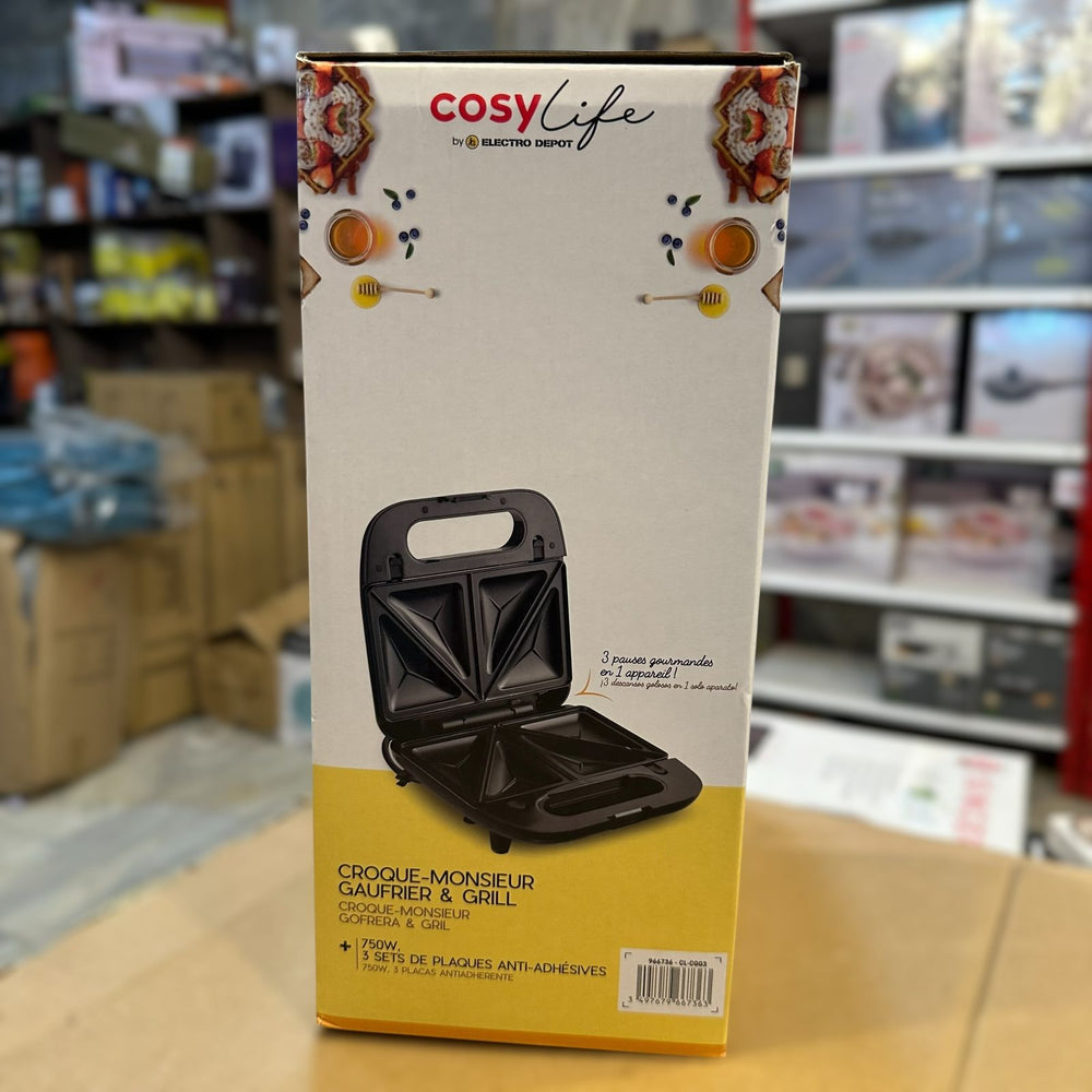 COSY Croque 3 in 1 Sandwich, Waffle & Grill Maker
