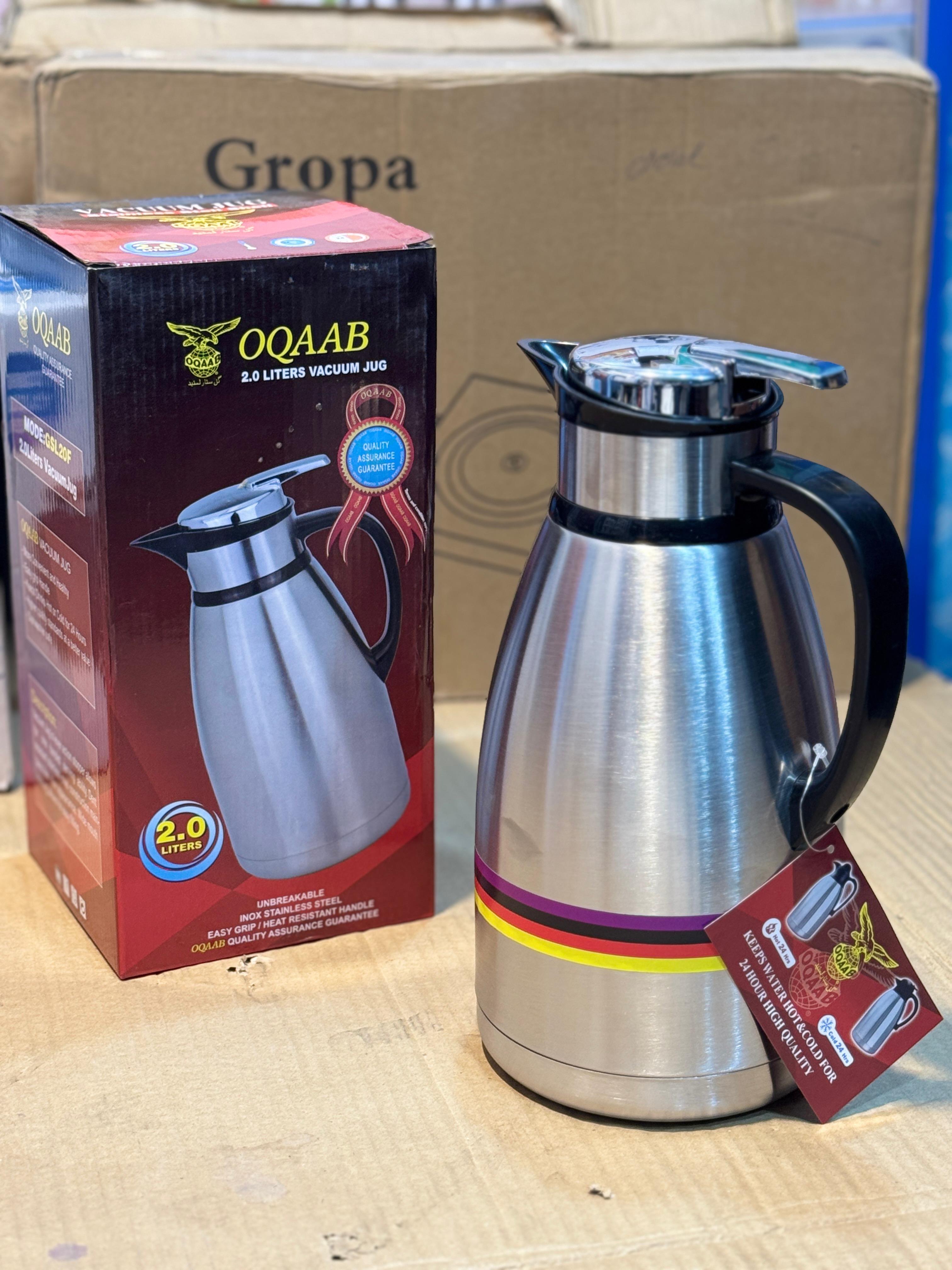 OQAAB Thermos 2L | Original Imported Vacuum Flask for Hot & Cold Drinks
