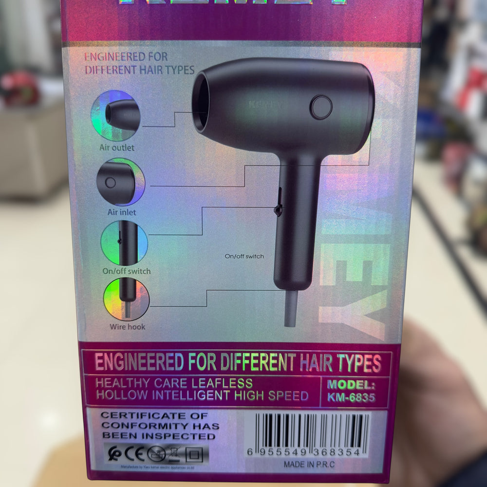 Kemey Mini Hair Dryer KM-6835