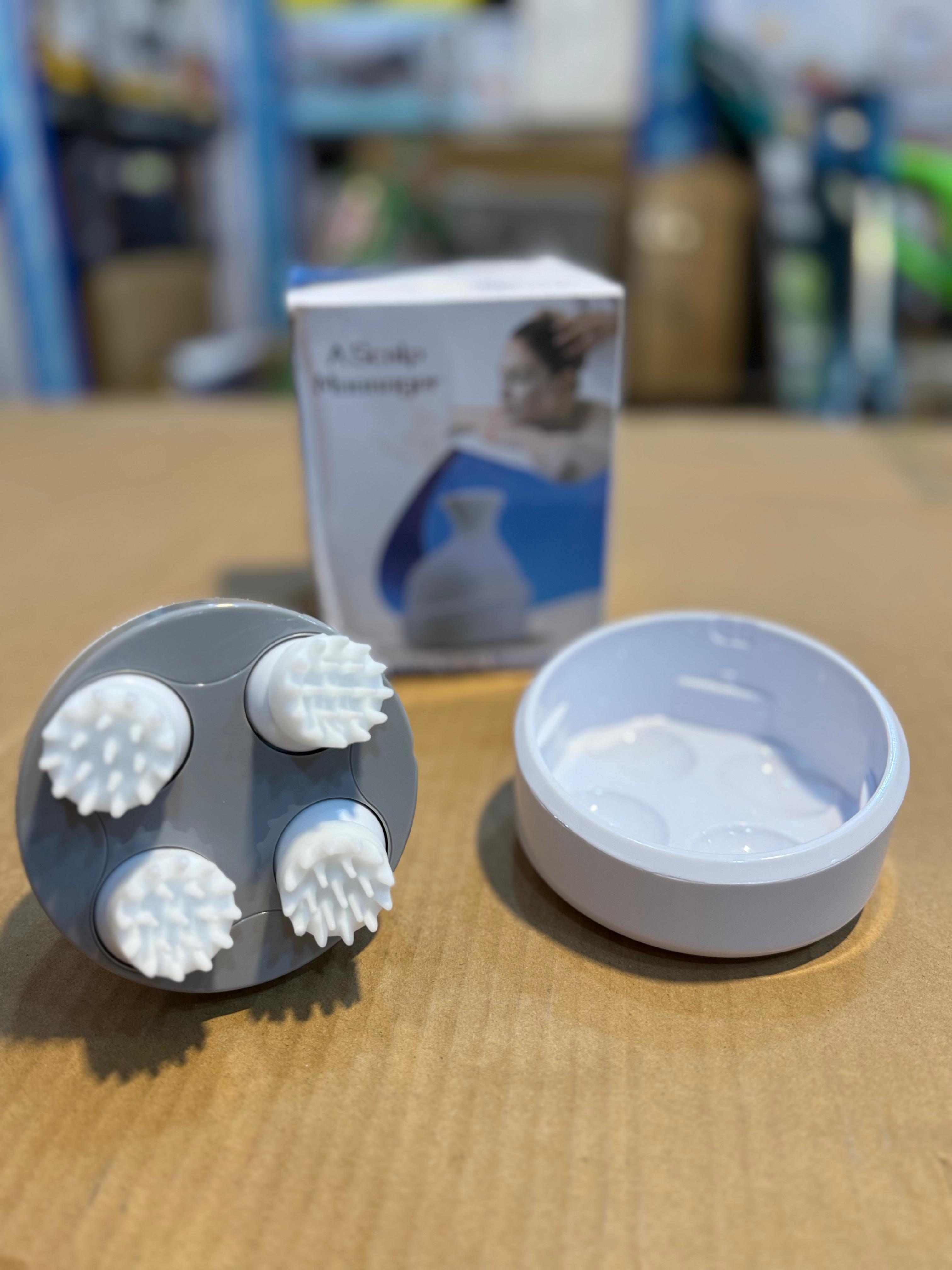 Electric Scalp Massager – Rechargeable Stress Relief & Hair Growth Massager with 4 Kneading Nodes