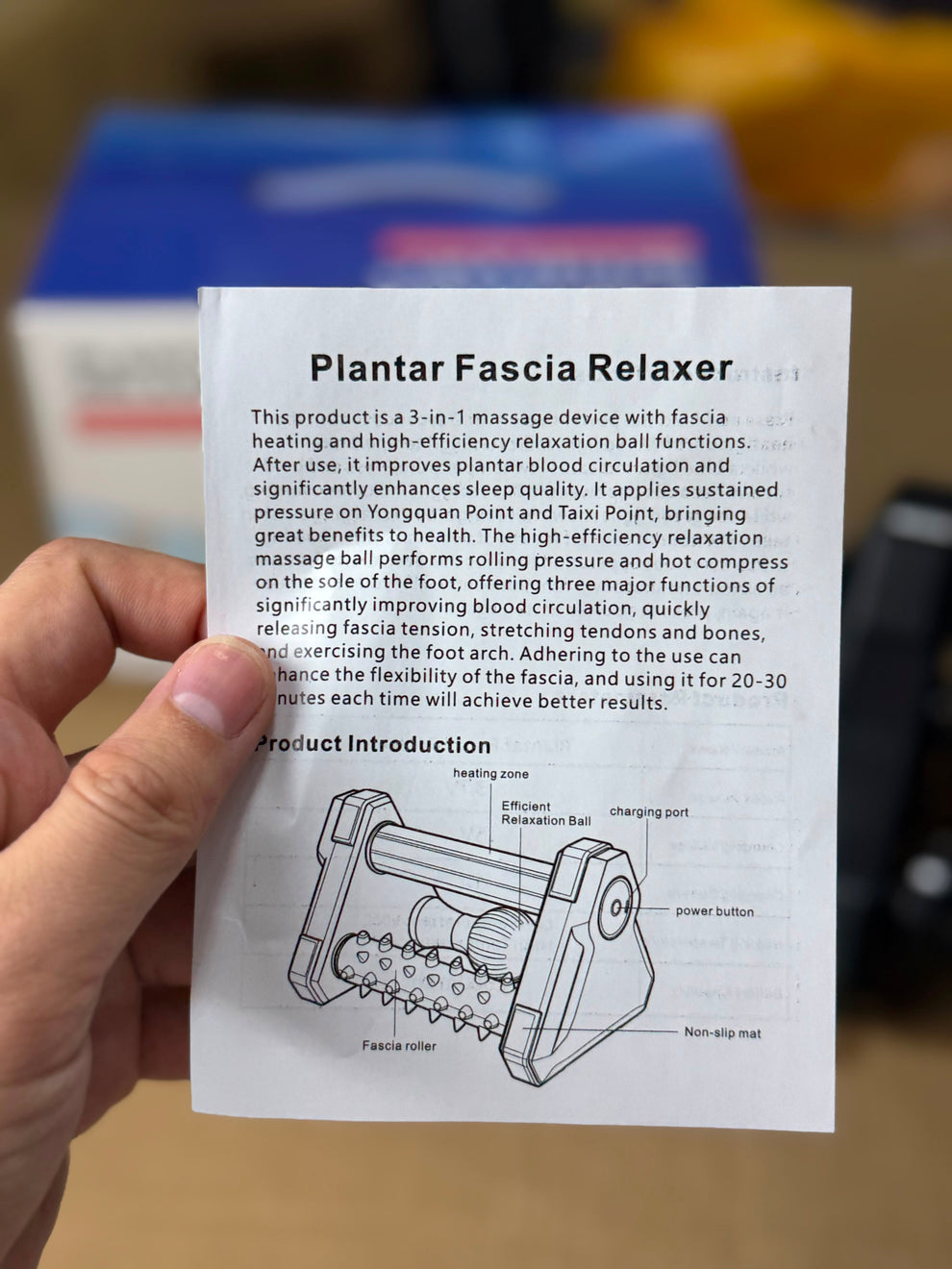 3-in-1 Plantar Fascia Relaxer & Electric Foot Massager with Heat