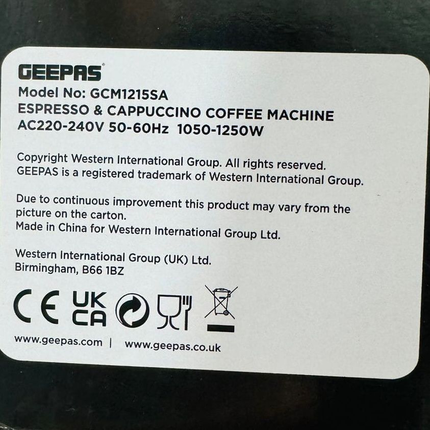 GEEPAS 1250W 3 in 1 Coffee Machine-1215