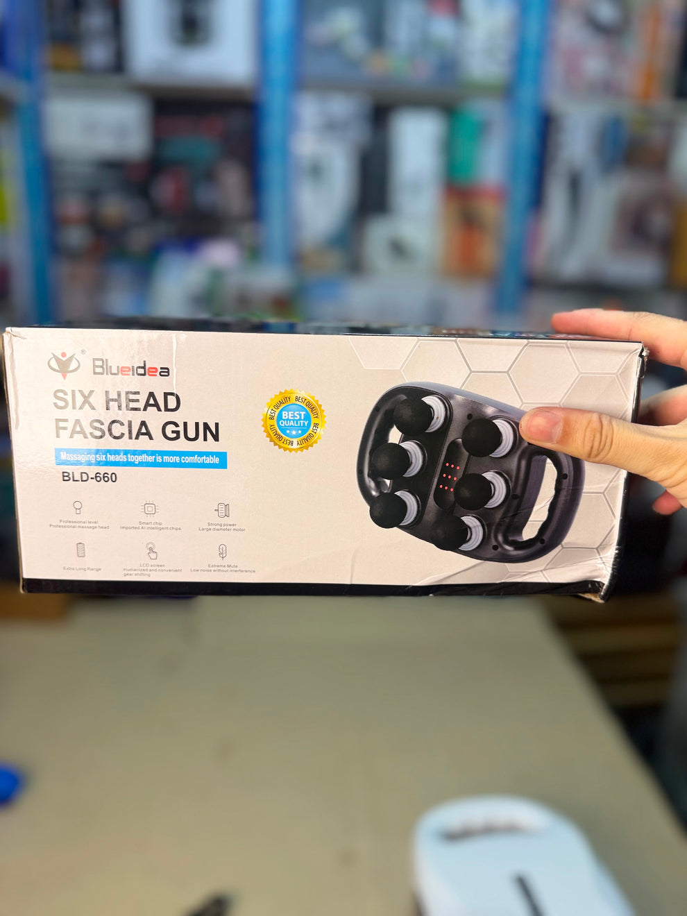 Blueidea Six Head Fascia Gun BLD-465 - USB Rechargeable Massage Device