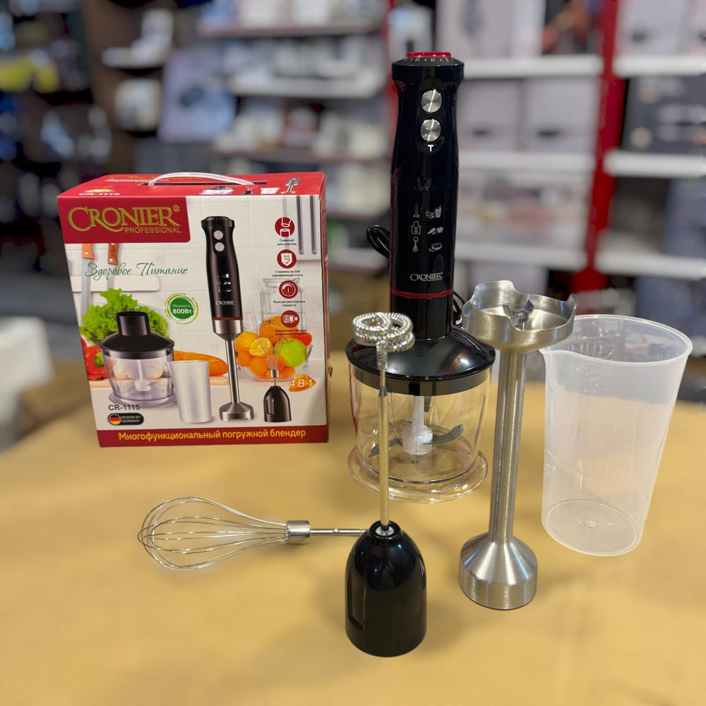 Cronier 5 in 1 Hand Blender Set CR-1115 – Multifunctional Blender with Whisk, Chopper, Masher & Beaker