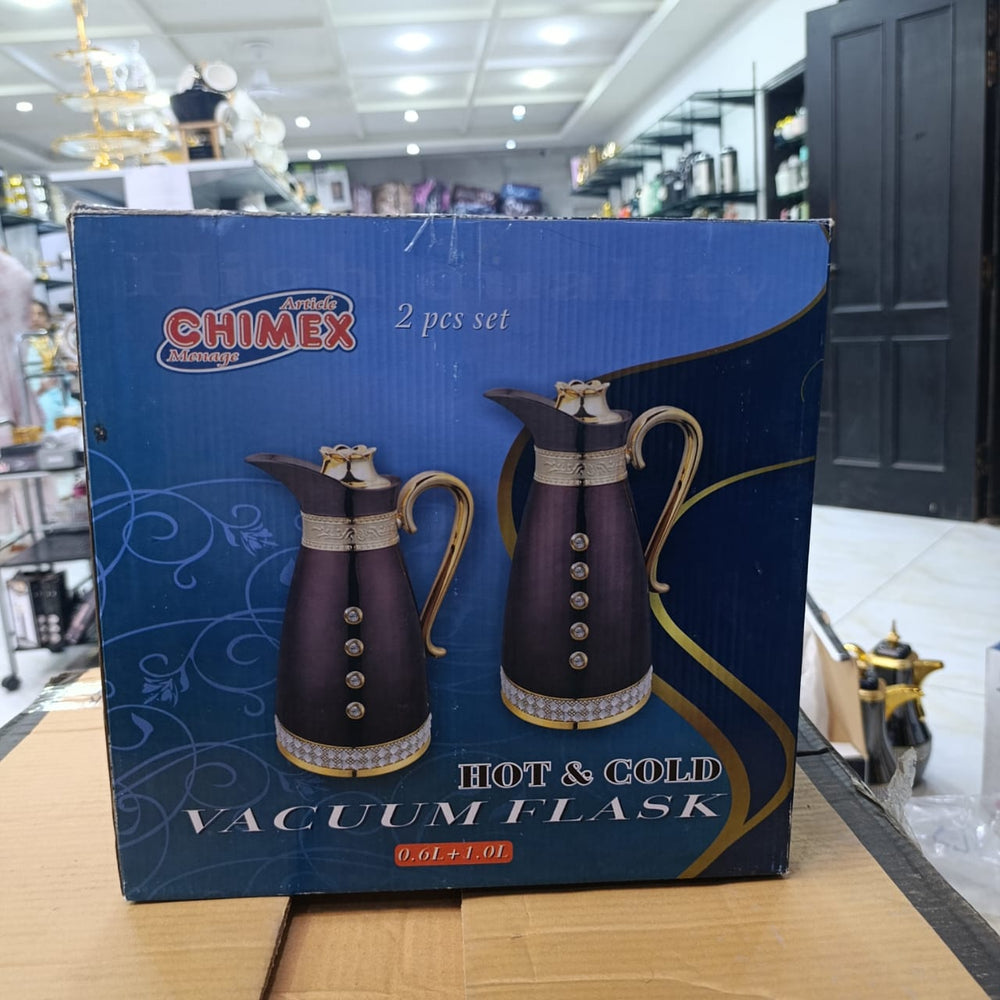 Lot Imported 2pcs Fancy Glass Vacuum Flask Set