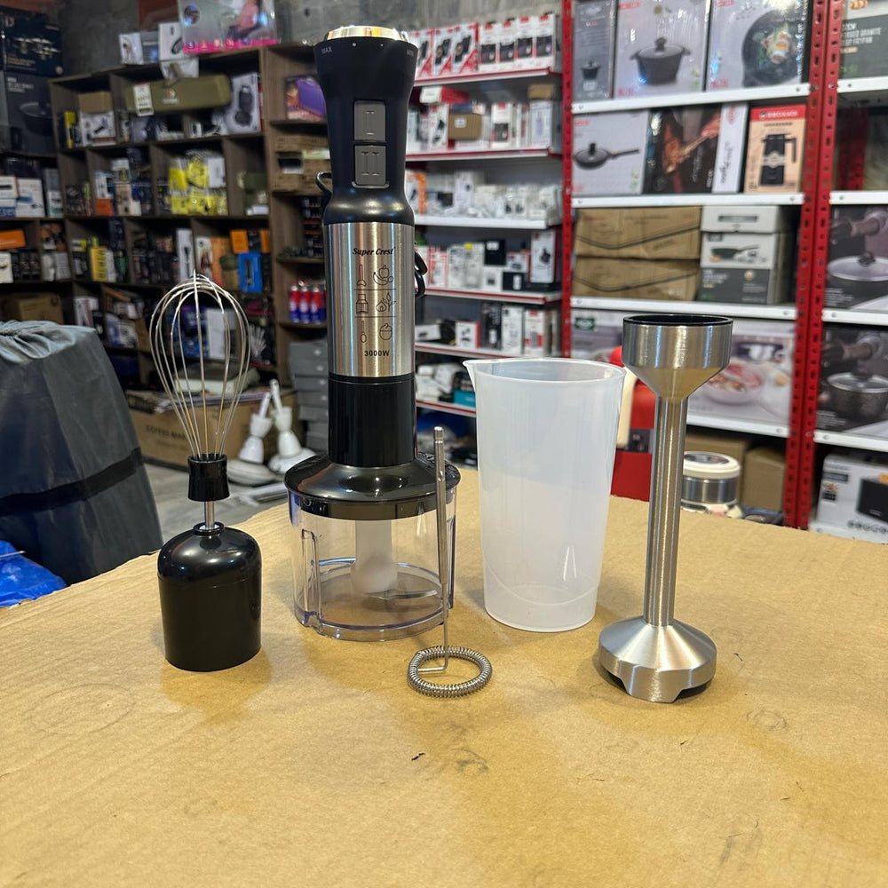 Super Crest 5 in 1 Hand Blender Set SCT-7008 – Multifunctional Blender with Chopper, Whisk, Masher & Beaker