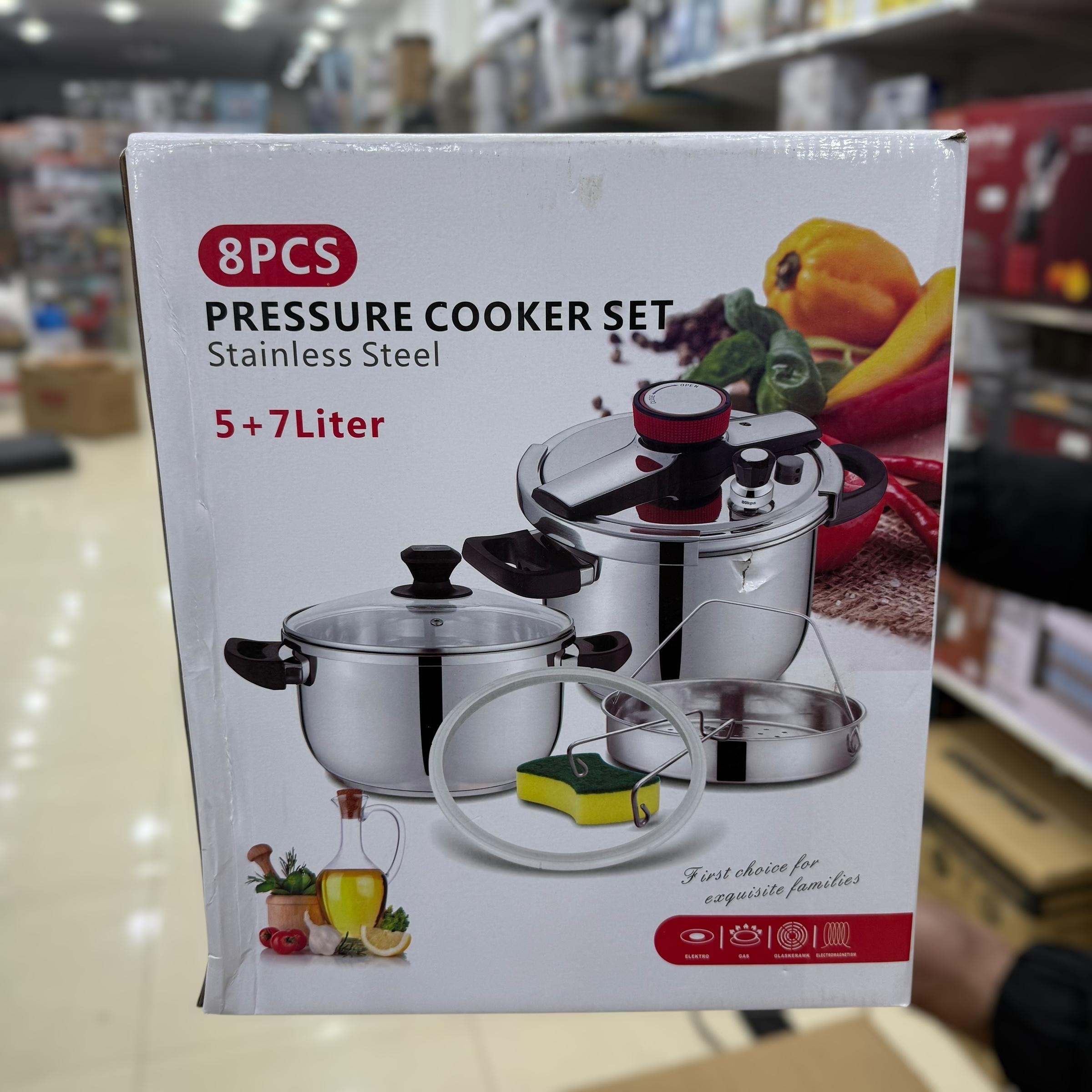 Stainless Steel 8pcs Automatic Pressure Cooker