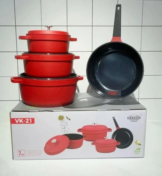 Uakeen Induction Die-Cast Granite Cookware Set 7pcs VK-21