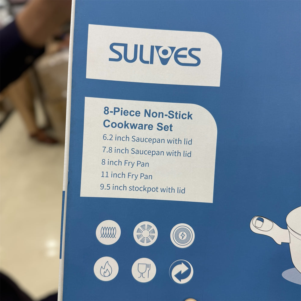 Amazon Sulives 8pcs Aluminium Non Stick Cookware Set