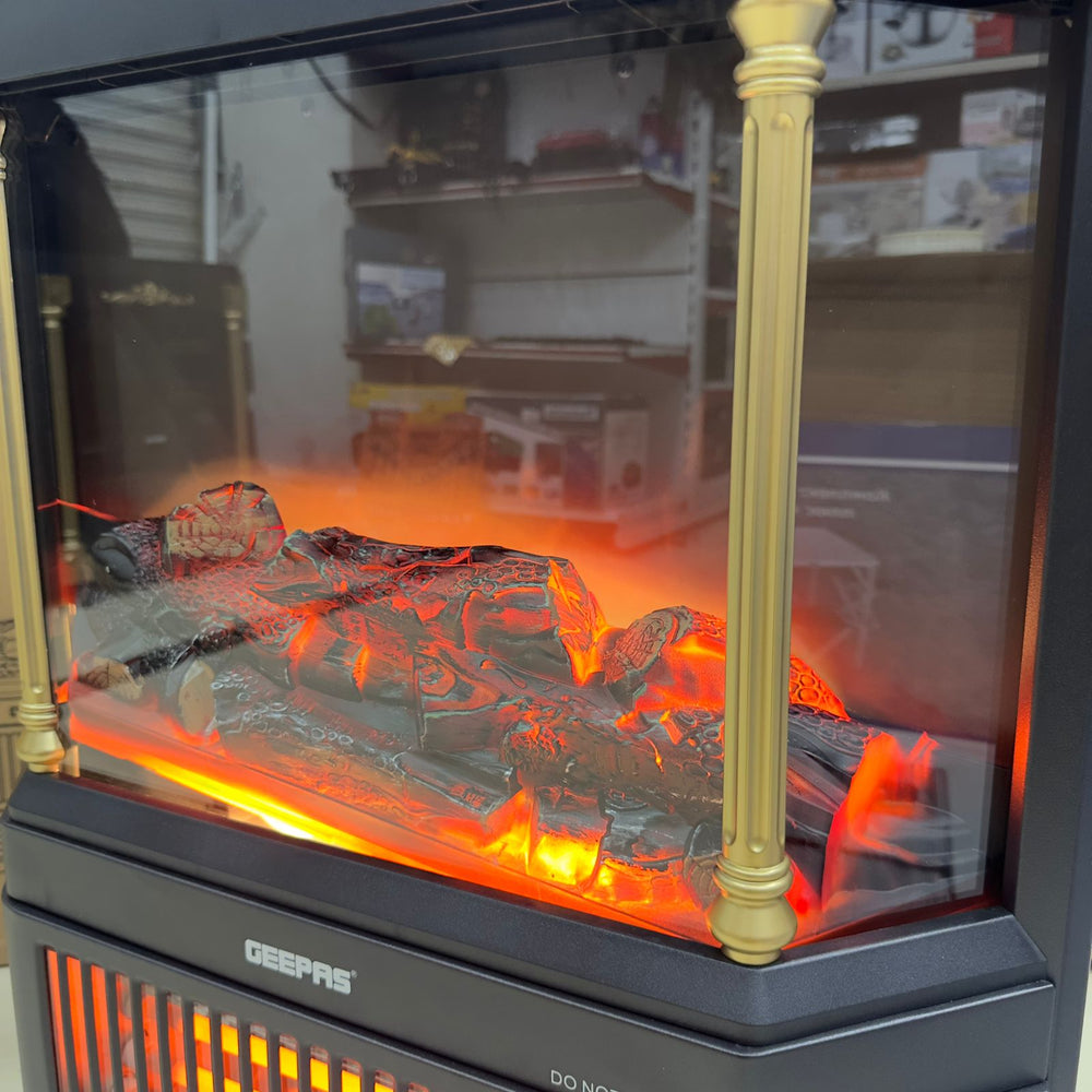 Geepas Quartz Tube Log Flame Effect Electric Heater 28580