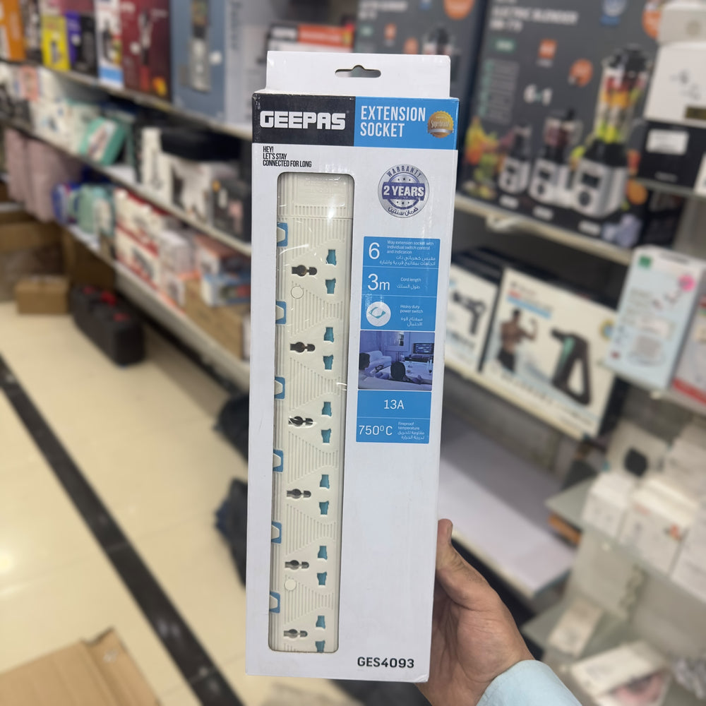 Geepas 6 Way Extension Socket 4093