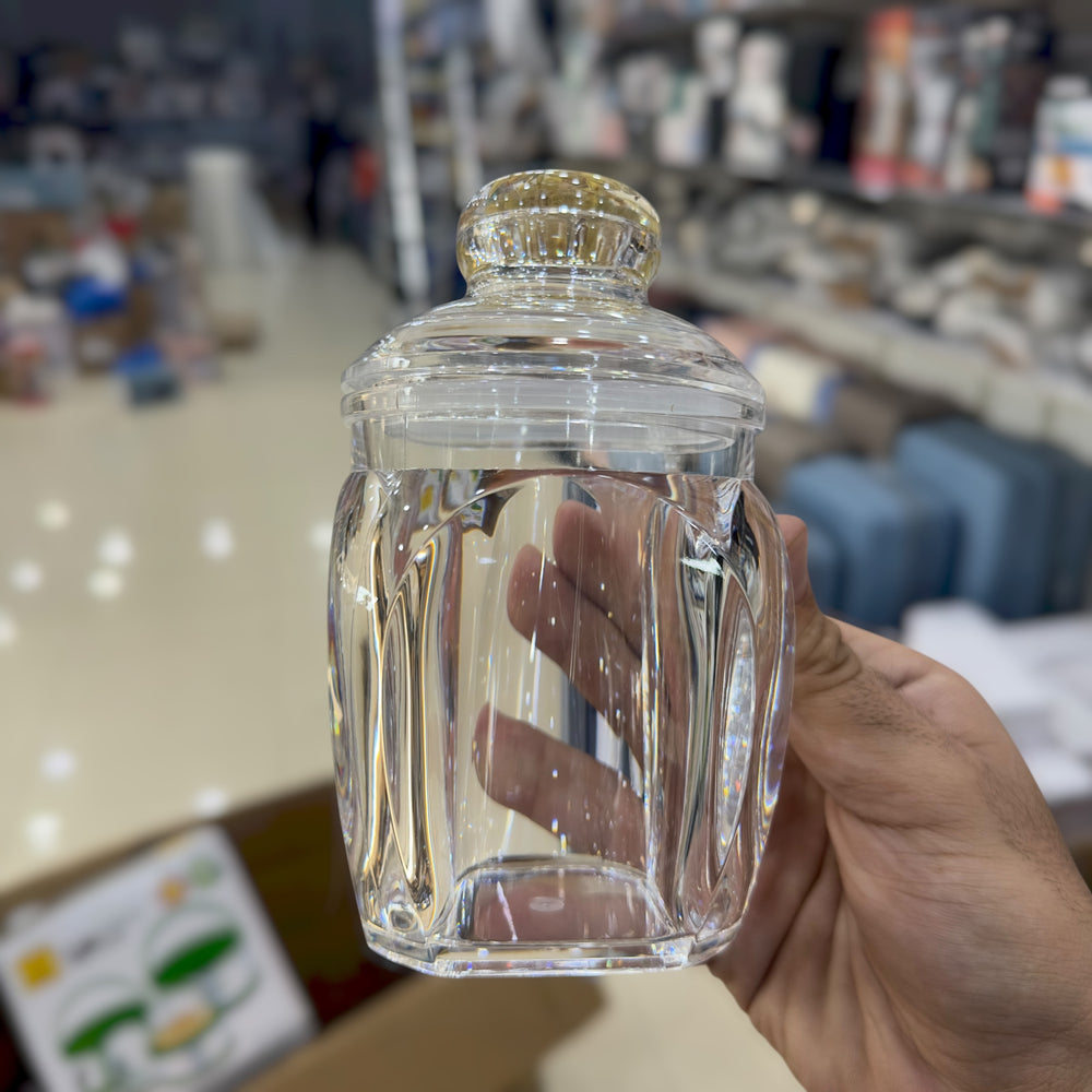 6-Piece Acrylic Kitchen Spice Jar Set with Stainless Steel Stand