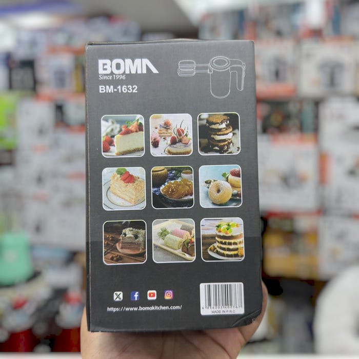 Boma Hand Mixer BM-1632 – Lightweight Electric Beater for Home Baking BM-1632 Boma Electric Hand Mixer | Powerful & Compact Egg Beater