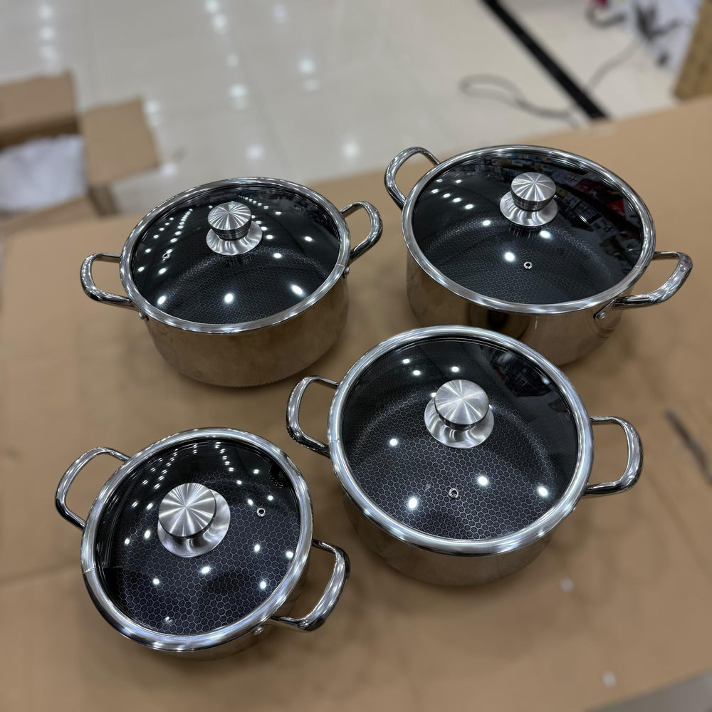 4pcs Big Size Laser Coated Casserole