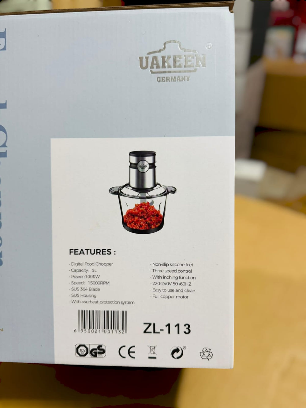 Uakeen Digital 3L Glass Chopper ZL-113