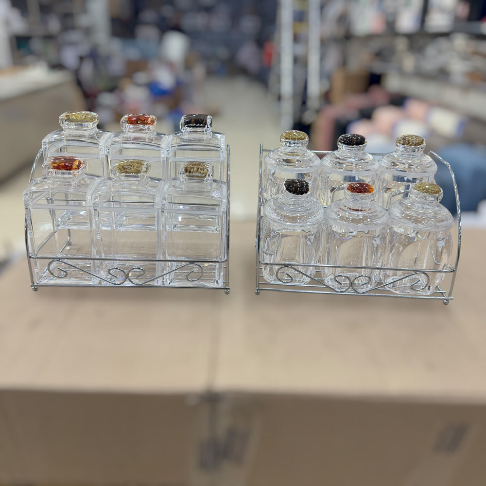 Imported 6pcs Acrylic Kitchen Spice Jar Set