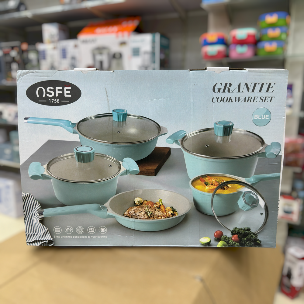 Osfe 9pcs Granite Non-Stick Cookware Set