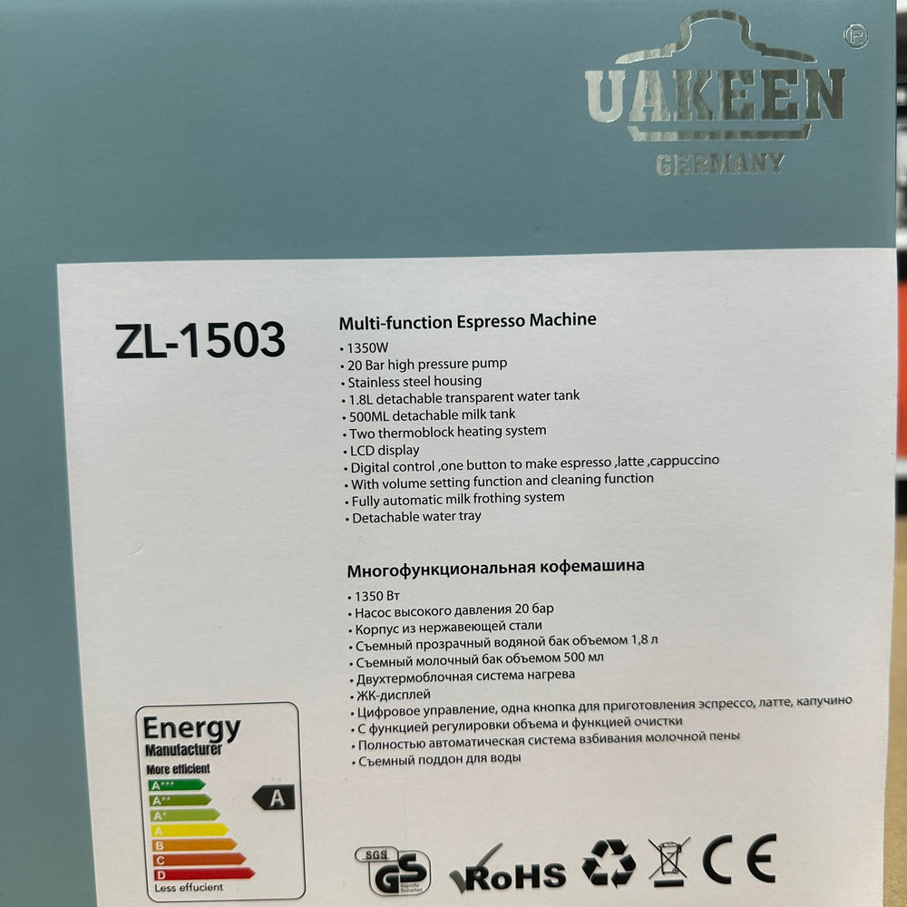 Uakeen Espresso, Cappuccino & Latte Coffee Maker ZL-1503