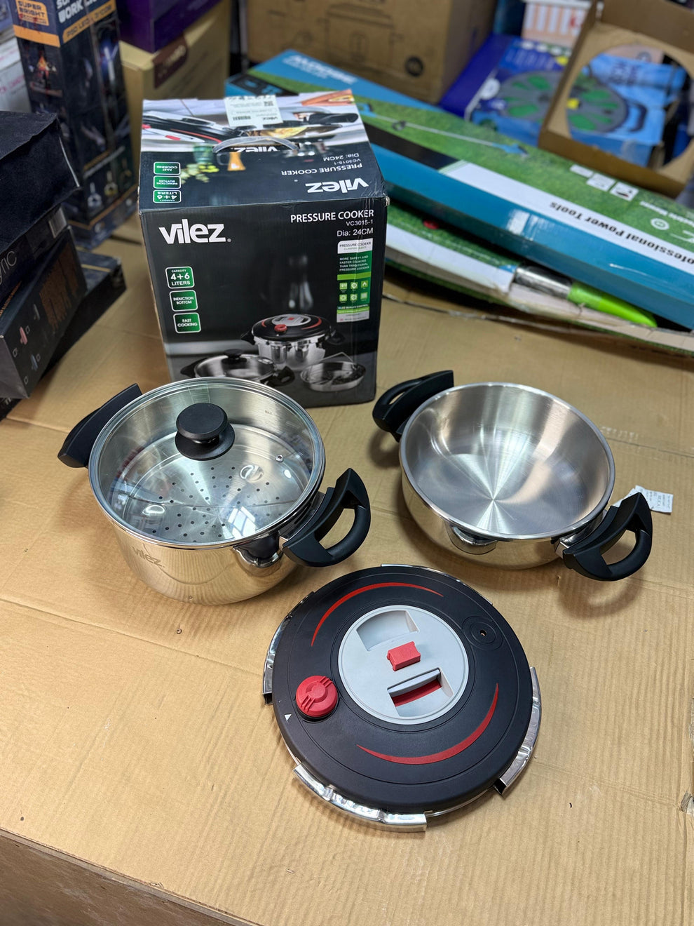 Vilez automatic pressure cooker with steamer 6L &4L