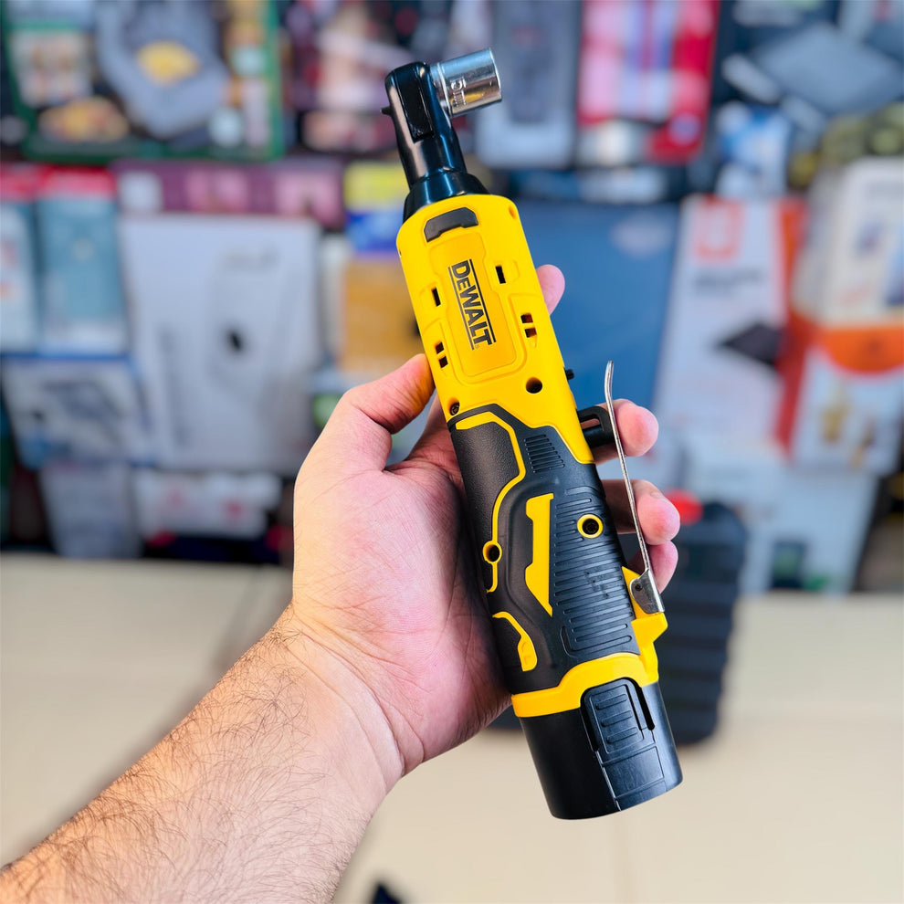 12V Lithium-Ion Cordless Ratchet Wrench – Low-Profile Slim Head Design Professional Cordless Power Ratchet 12V | Variable Speed Brushless Motor Tool