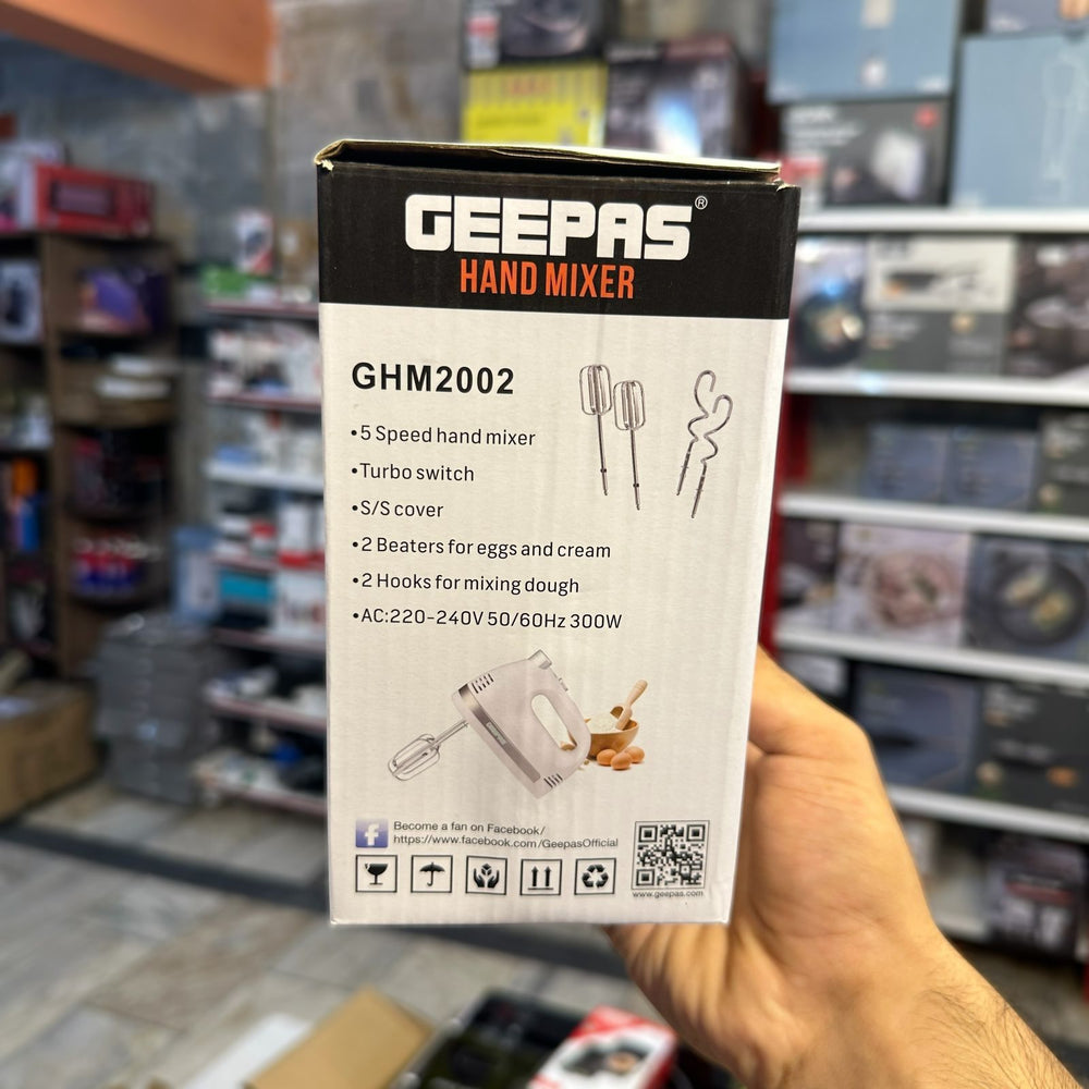 Geepas Hand Mixer GHM2002 – 5 Speed Lightweight Hand Mixer with Stainless Steel Beaters