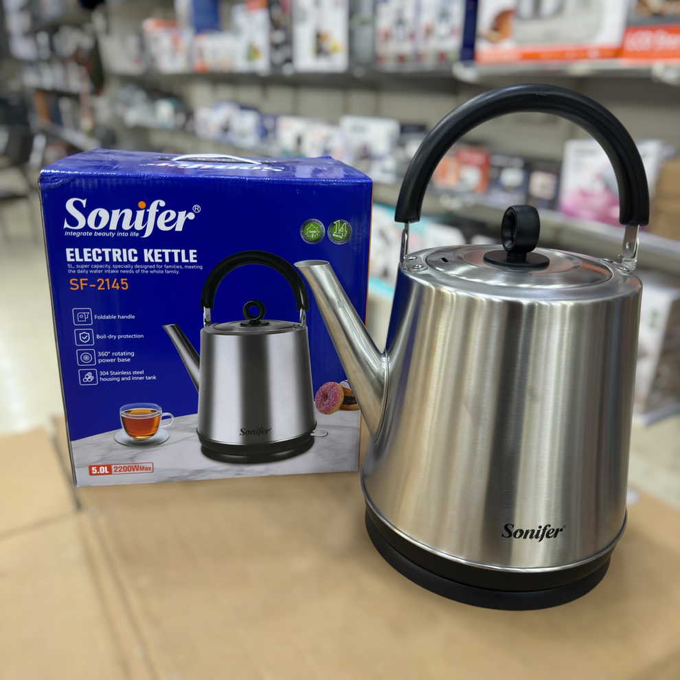Sonifer Electric Kettle SF-2145 - 5.0L Capacity, 2200W, Stainless Steel