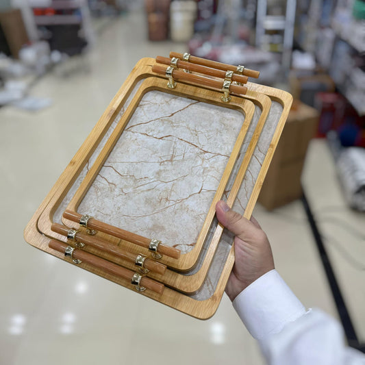 Imported 3Pcs High Quality Bamboo Tray Set