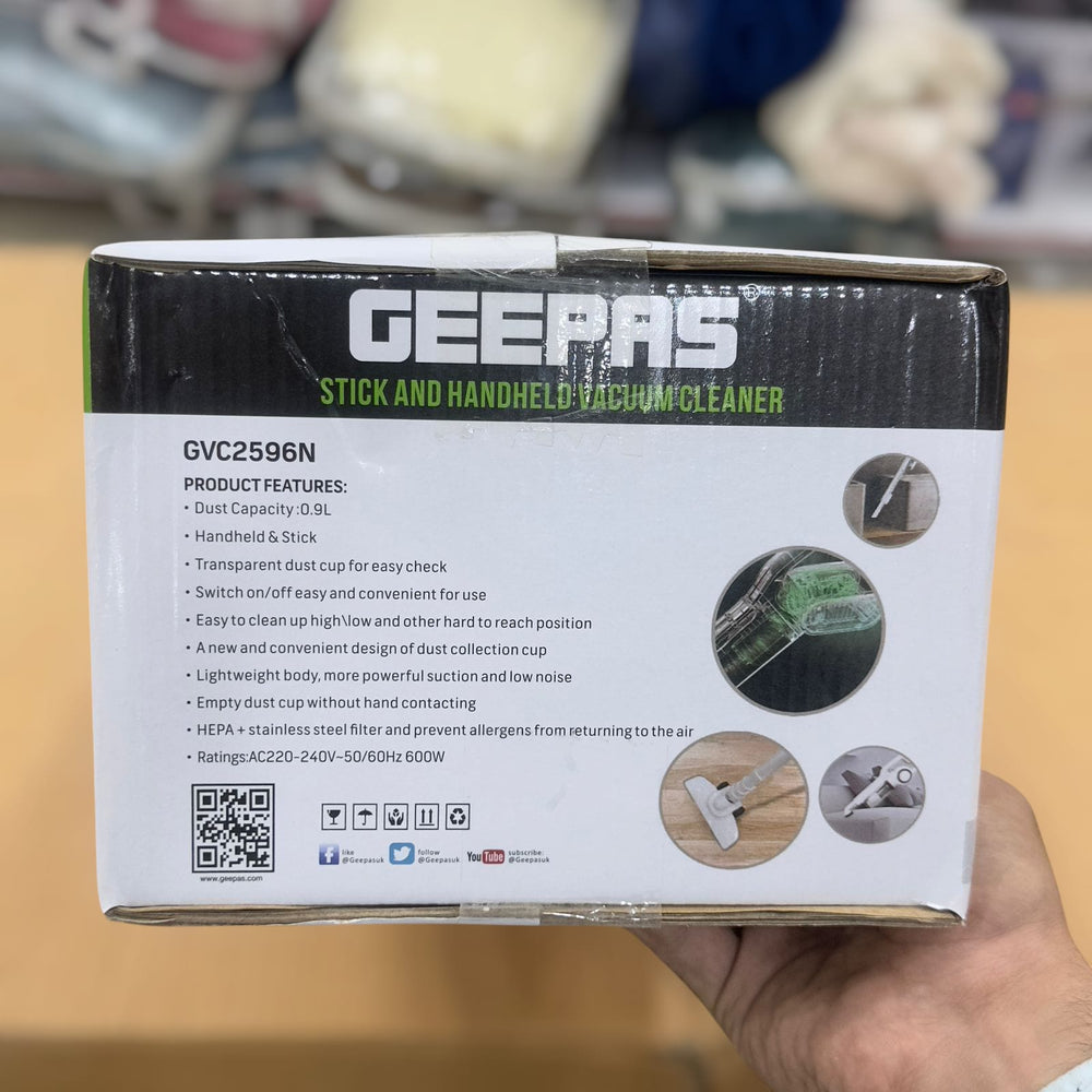 Geepas Rechargeable Stick & Handheld Vacuum Cleaner 2596