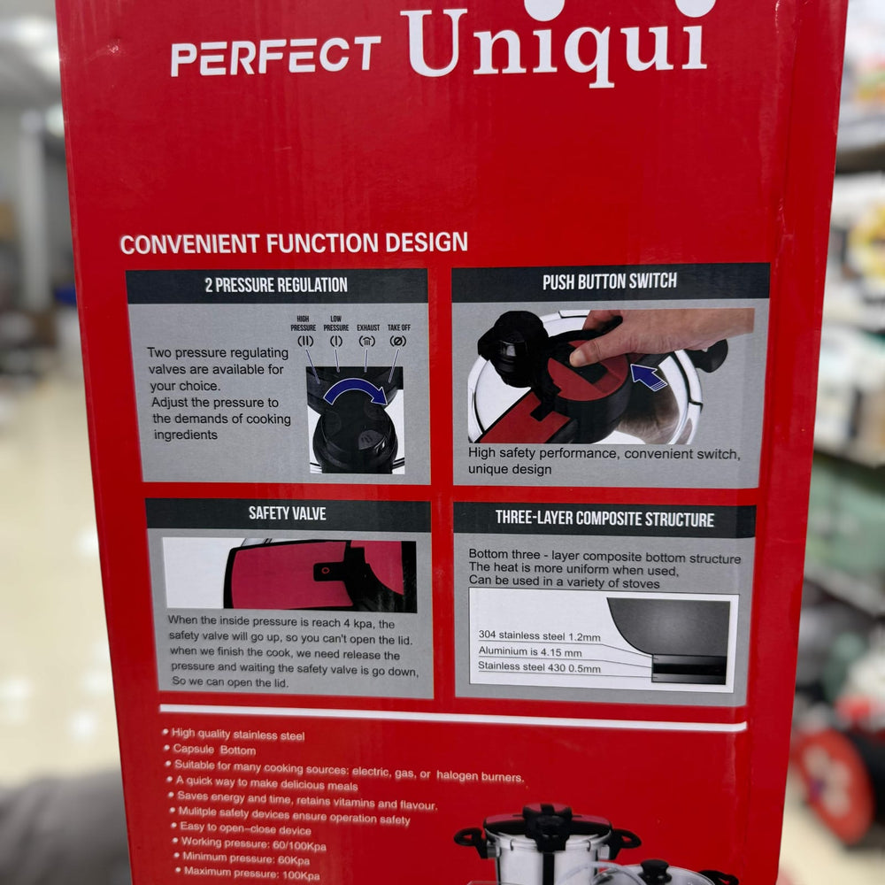 Uniqui 8pcs 5+7L Steel Pressure Cooker Set