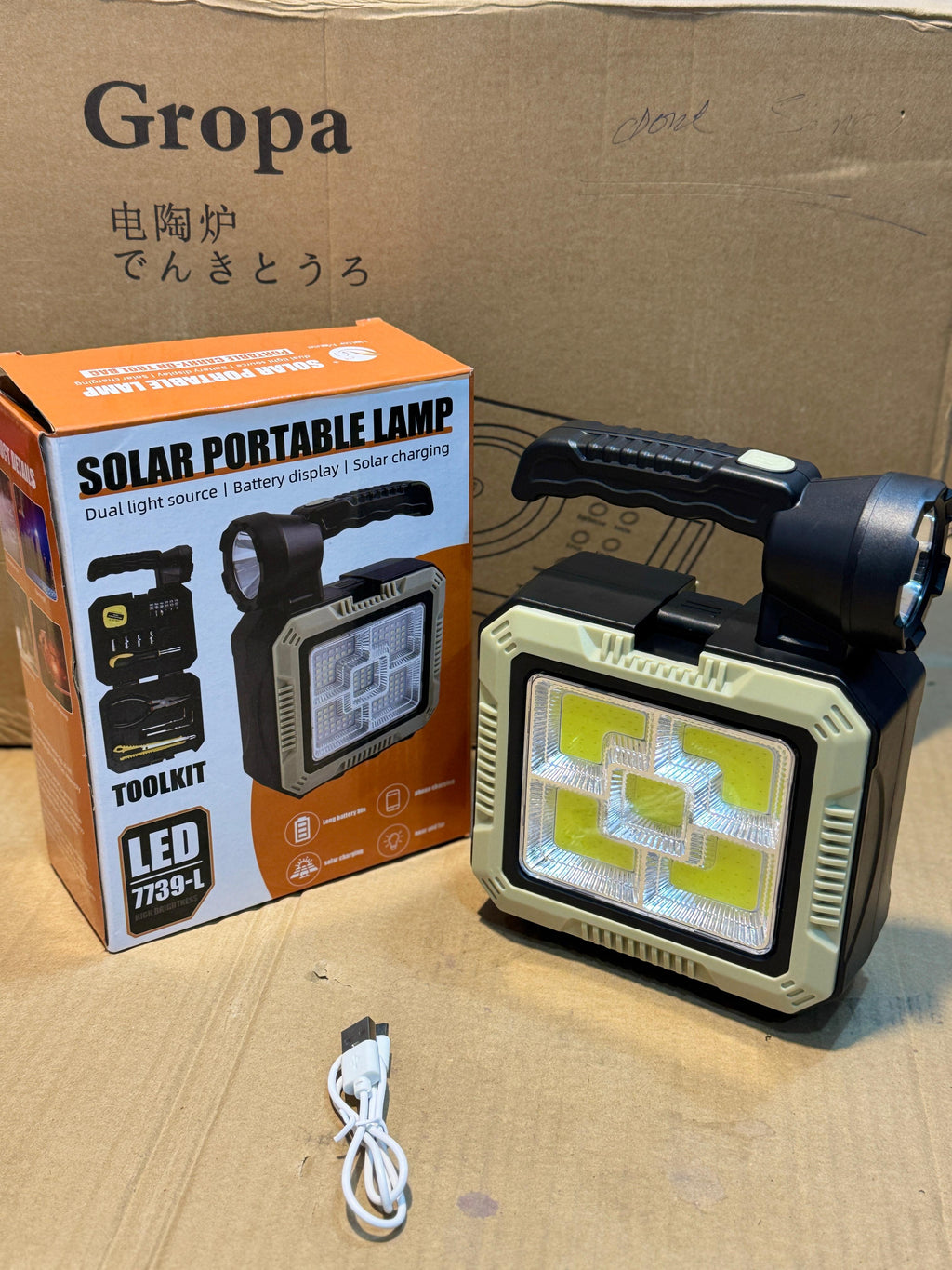 Solar Portable Lamp LED 7739-L + Toolkit | Outdoor & Emergency Lighting