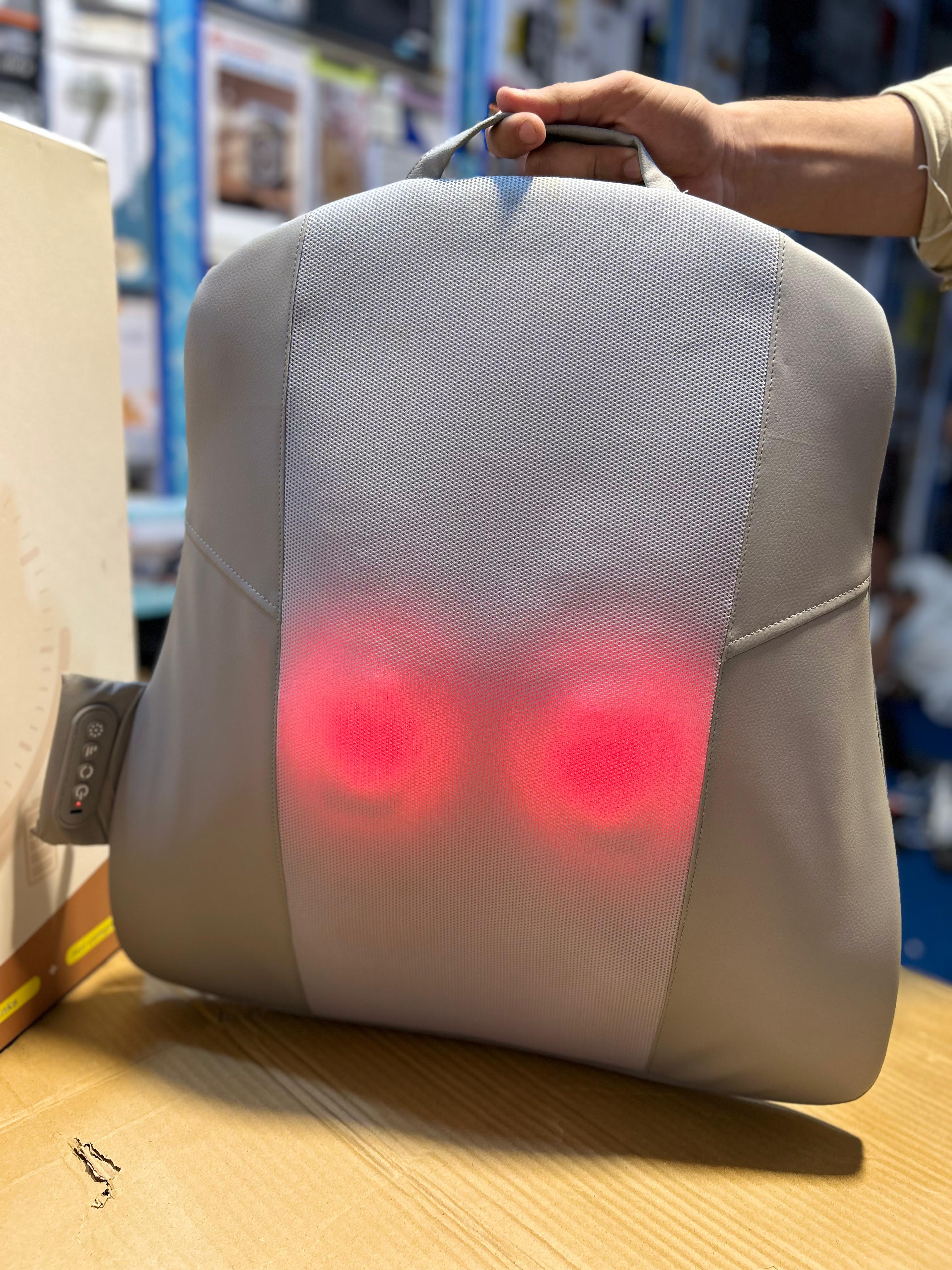 Rechargeable Massage Backrest – Lumbar Relief with Heat & Vibration