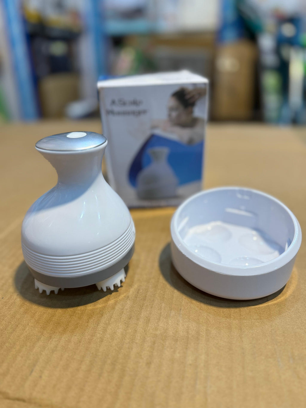 Electric Scalp Massager – Rechargeable Stress Relief & Hair Growth Massager with 4 Kneading Nodes