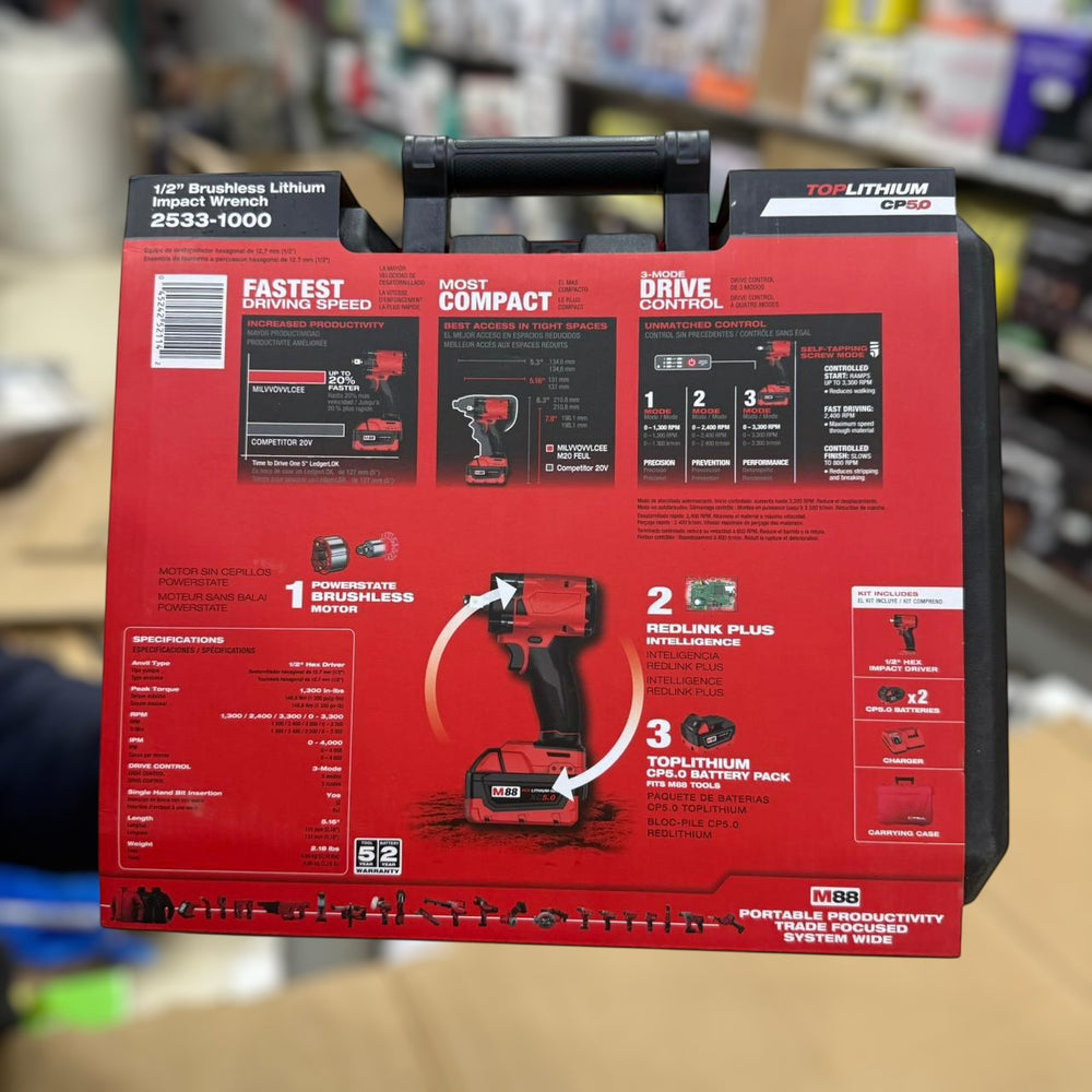 Milwaukee Brushless Lithium Impact Wrench M88 Feul