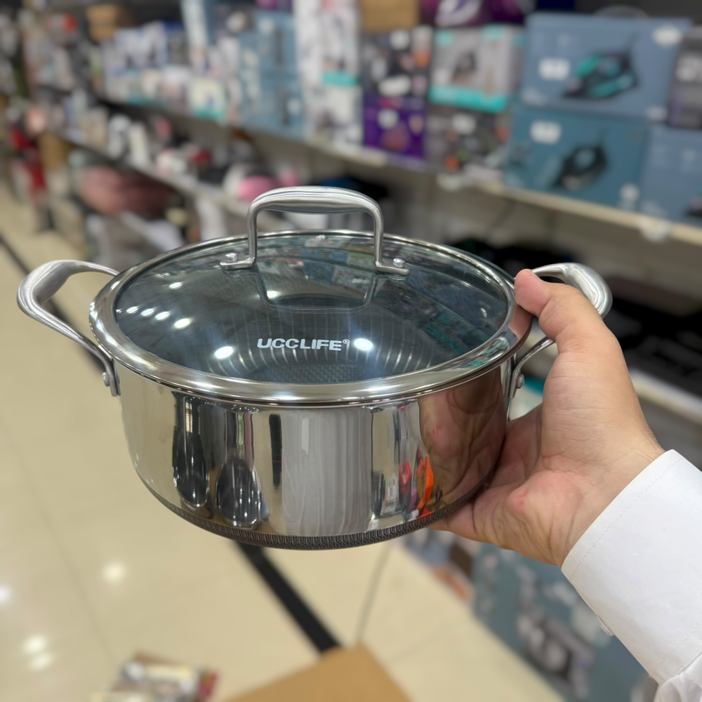 UCC LIFE 9pcs Triply Laser Coated Stainless Steel Cookware Set UC-TSS0209D