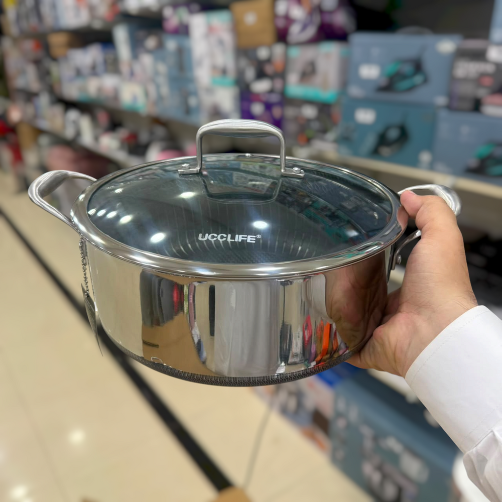 UCC LIFE 9pcs Triply Laser Coated Stainless Steel Cookware Set UC-TSS0209D