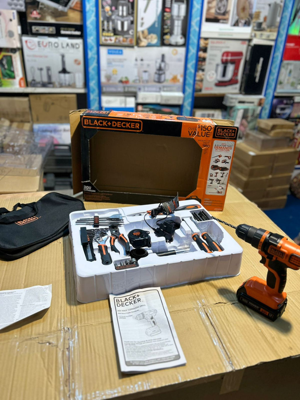 Black+Decker 68pcs Drill Set LDX120 – Cordless Power Tool Kit