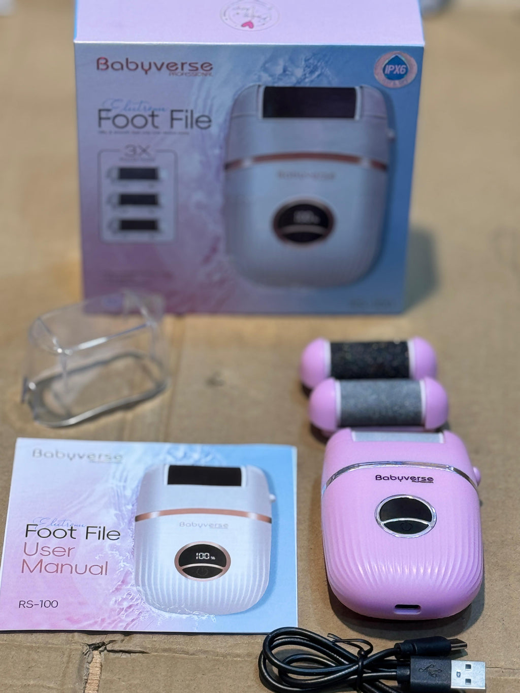 Babyverse Foot File RS-100 | Rechargeable Foot Grinder for Smooth & Soft Feet