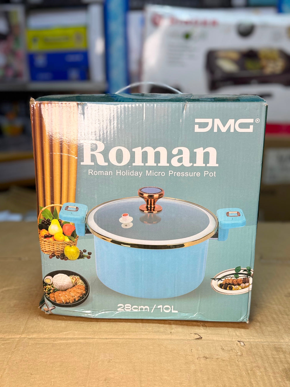 DMG Roman Holiday Micro Pressure Pot – 8L Low-Pressure Non-Stick Cookware 28cm Micro Pressure Cooking Pot DMG | Universal Stove Compatible Granite Pot