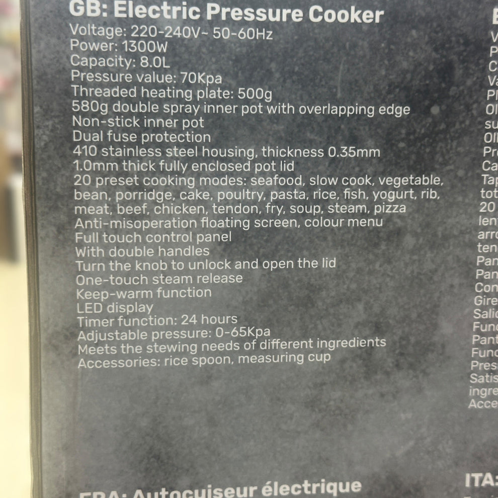 DSP 8L Digital Electric Pressure Cooker