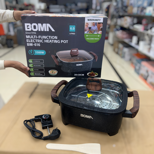 Boma 6L Multi-Function Electric Heating Pot BM-616 – Non-Stick Electric Cooker & Hot Pot